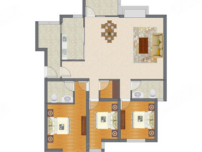 3室2厅 131.13平米