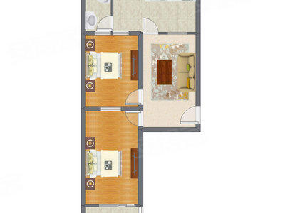 2室1厅 59.10平米