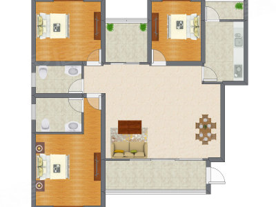 3室2厅 127.71平米