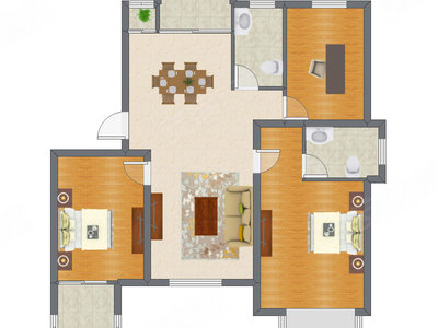 3室2厅 101.15平米
