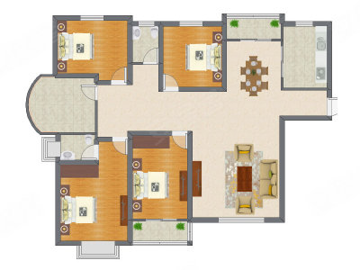 4室2厅 129.55平米