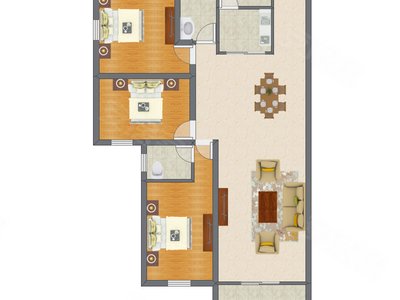 3室2厅 108.60平米