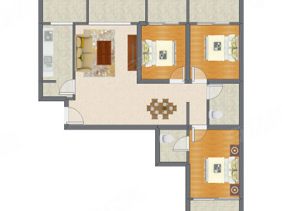 3室2厅 117.36平米