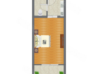 1室0厅 52.59平米户型图