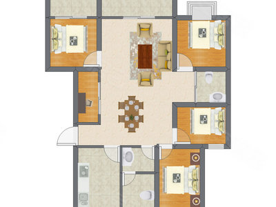 4室1厅 72.65平米