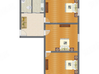 3室1厅 102.20平米