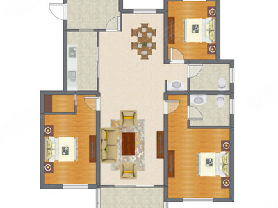 3室2厅 83.11平米