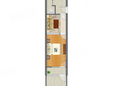 1室1厅 43.01平米