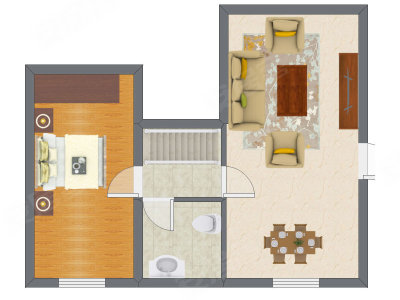 1室2厅 90.65平米