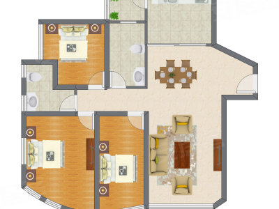 3室2厅 130.29平米