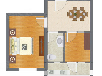 1室1厅 43.60平米