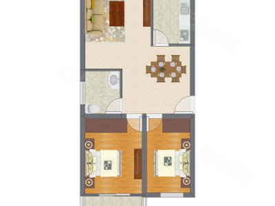 2室2厅 103.32平米户型图