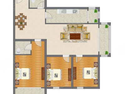 3室2厅 148.79平米