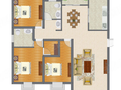 3室2厅 126.23平米