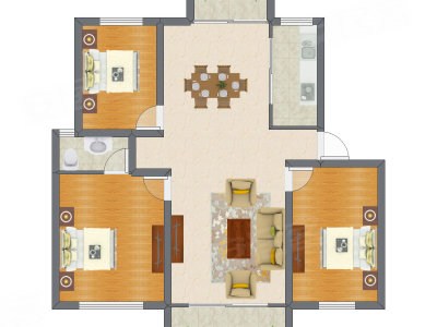 3室2厅 123.77平米