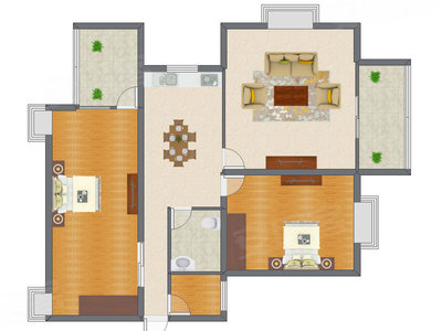 2室2厅 112.27平米户型图