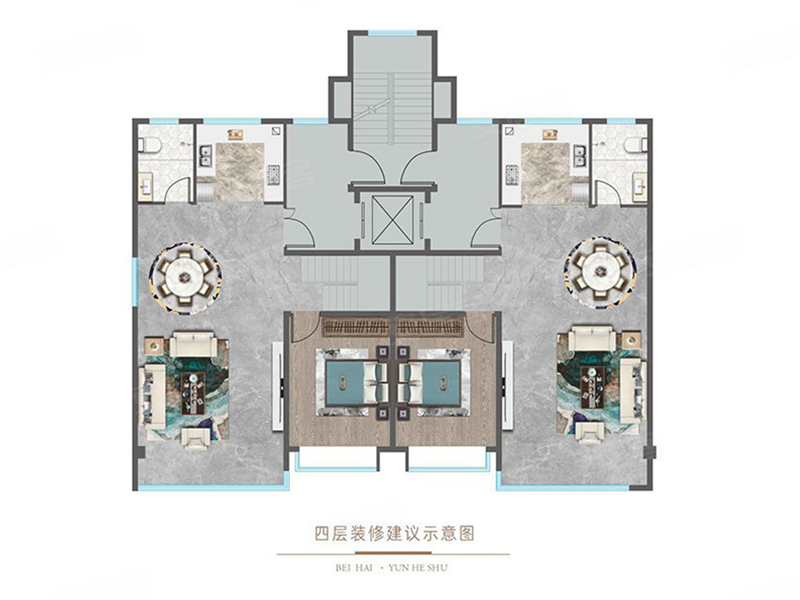 北海雲和墅4室2厅3卫195㎡南北125万