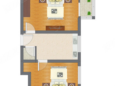 2室1厅 52.11平米