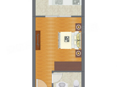 1室0厅 30.12平米户型图