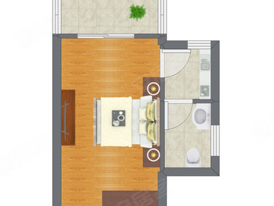 1室1厅 20.75平米