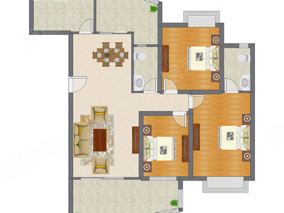 3室2厅 138.64平米