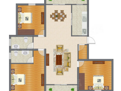 3室2厅 122.55平米
