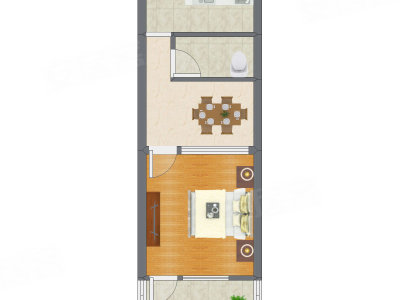 1室1厅 41.20平米户型图