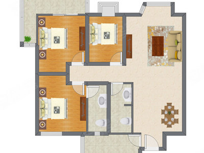 3室2厅 120.55平米