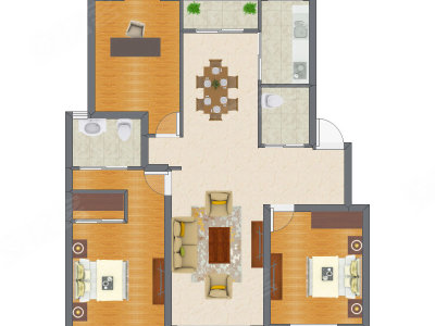 3室2厅 132.27平米
