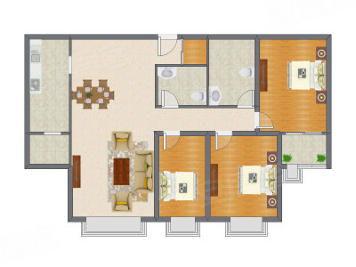 3室2厅 146.39平米