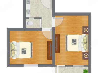2室0厅 49.40平米户型图