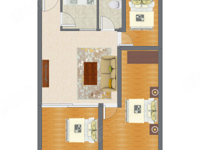 3室1厅 55.53平米