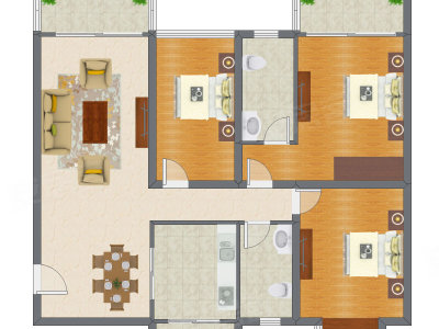 3室2厅 135.96平米