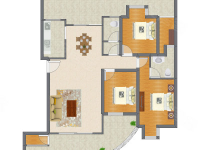 3室2厅 125.60平米