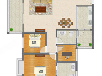 3室2厅 105.64平米
