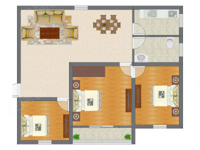 3室2厅 101.30平米