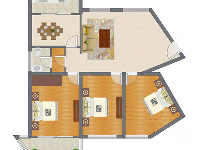 3室2厅 135.64平米户型图