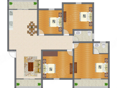 4室2厅 156.70平米
