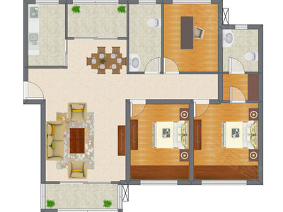 3室2厅 126.79平米