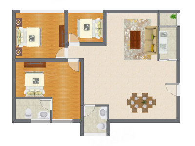 3室2厅 89.03平米