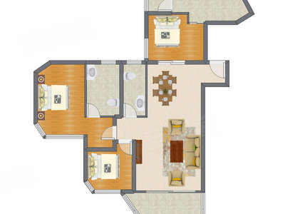 3室2厅 145.98平米