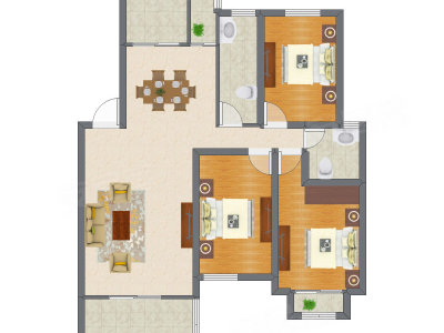 3室1厅 119.50平米