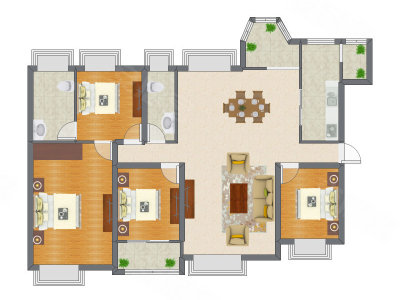 4室2厅 156.45平米