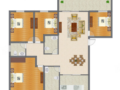 4室2厅 169.00平米