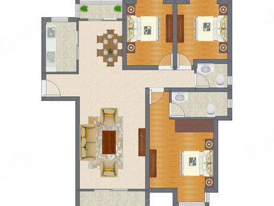 3室2厅 132.70平米