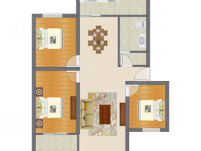 3室2厅 96.11平米