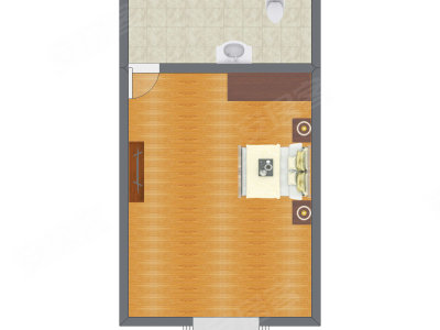 1室1厅 39.70平米户型图