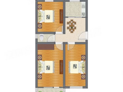 3室1厅 79.00平米