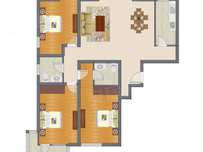 3室2厅 157.43平米