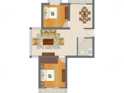 2室2厅 95.83平米户型图